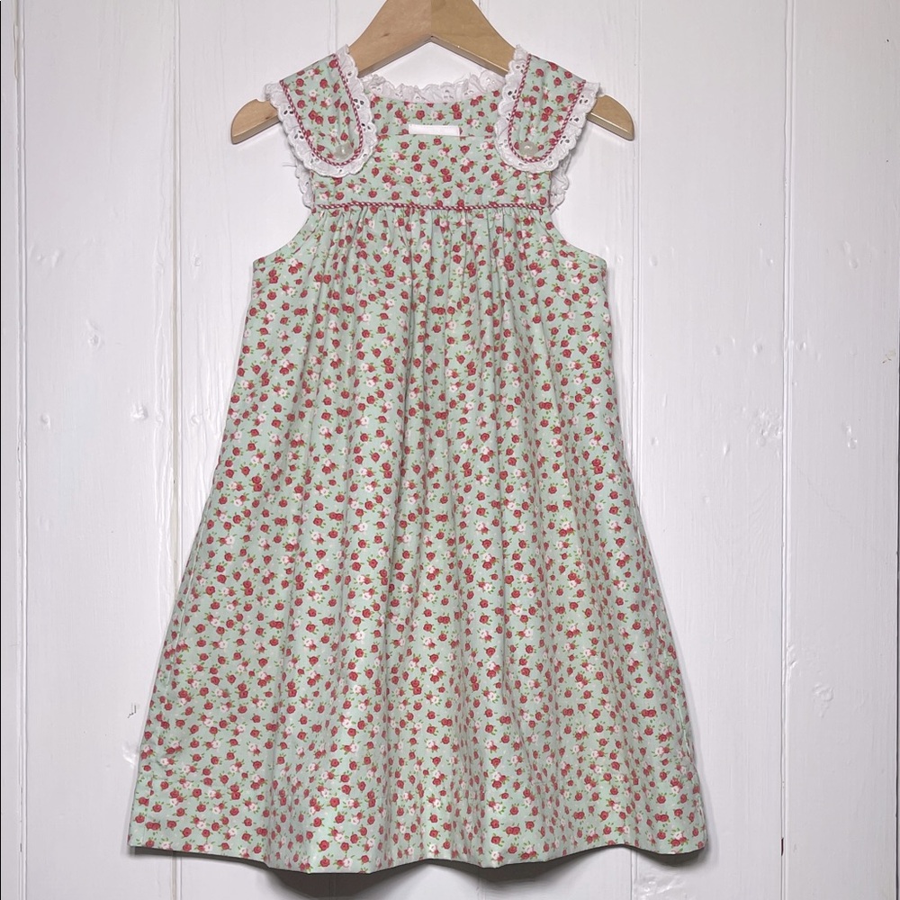 SHRIMP & GRITS EUC/LN Classic Floral Print Lace Trim Dress